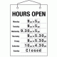 631 - Hours Open Sign - 225mm x 300mm